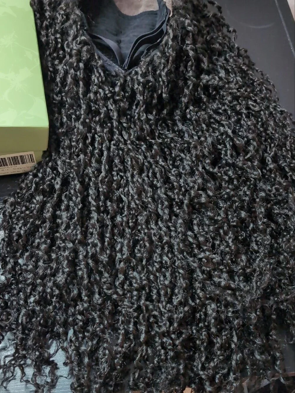 24-in Synthetic Glueless 180% Density Boho Twist 13x6 HD Lace Wig Natural Black
